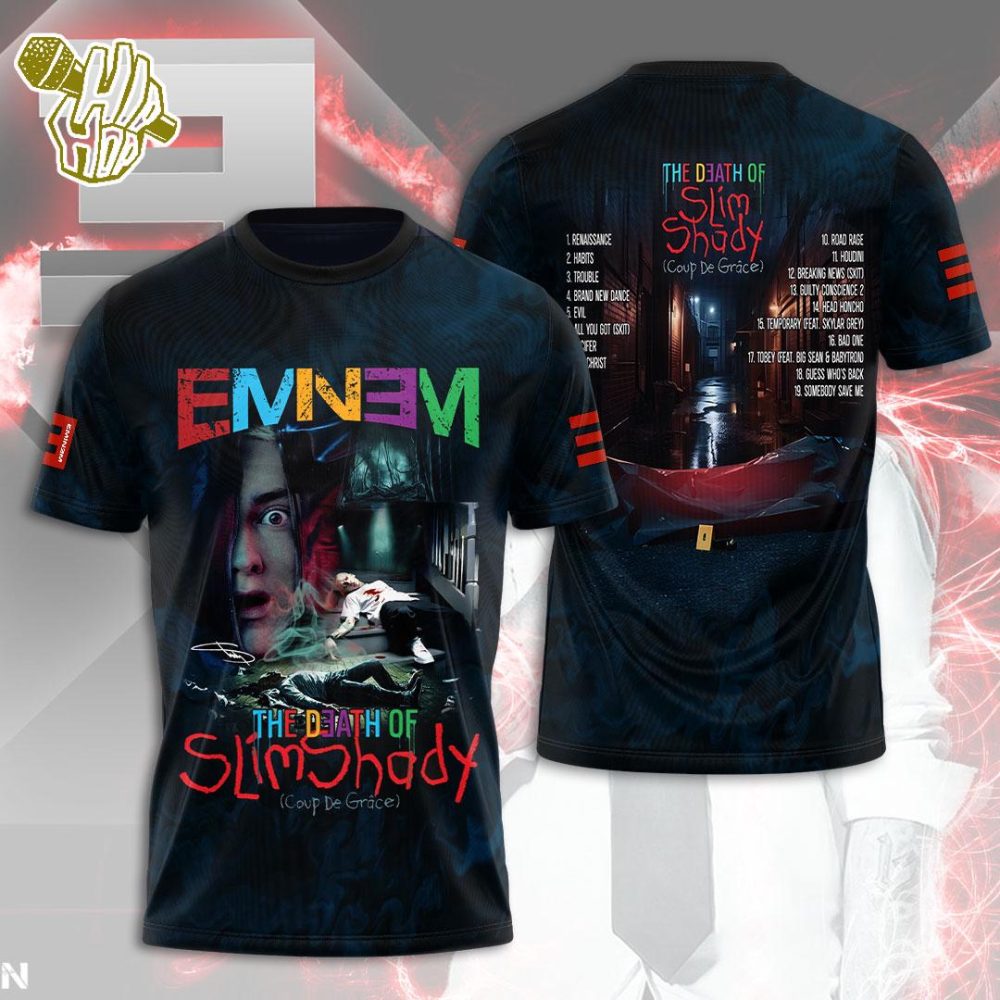 Eminem 3D Of Slim Death Shady Men's All Over Print Rapper Shirt Back Print