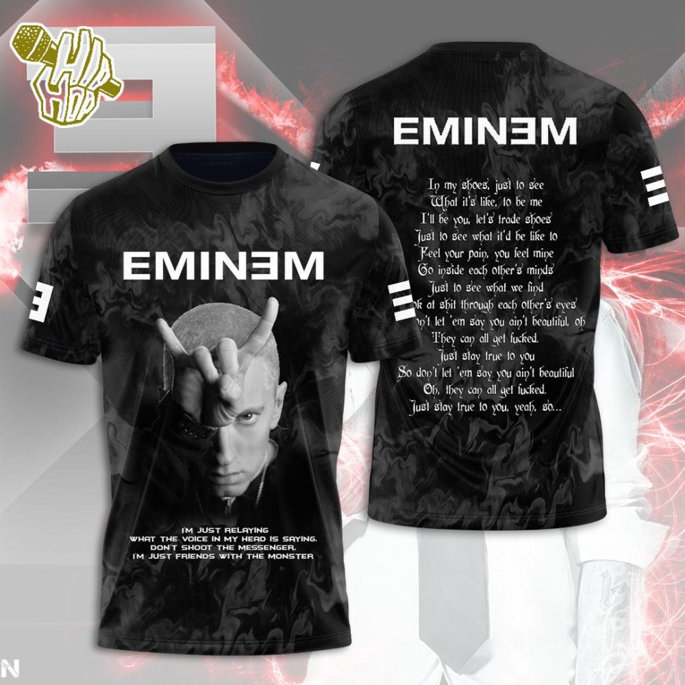 Eminem I'm Just Relaying What The Voice Of My Head Saying All Over Print Rapper Shirt