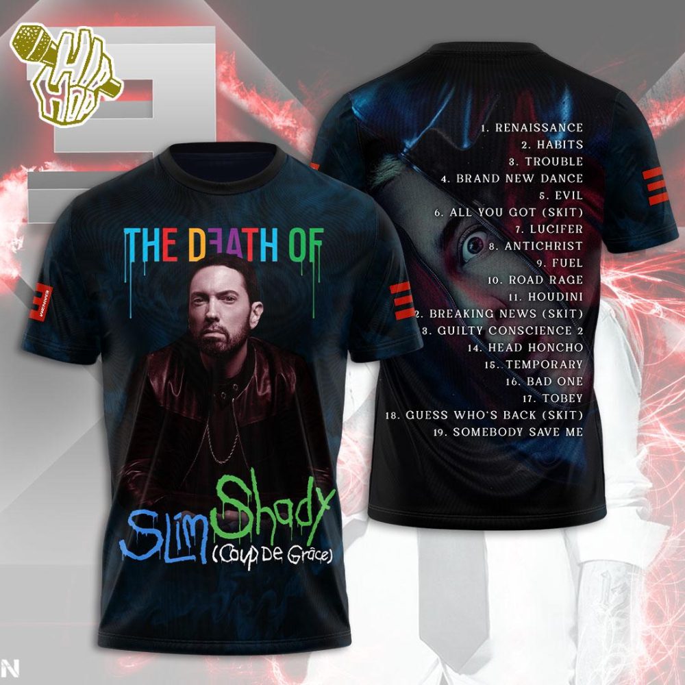 Eminem New Album The Death Of Slim Shady Coup De Grace Released All Over Print Rapper Shirt