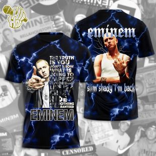 Eminem Slim Shady I’m Back 2024 Blue All Over Print Rapper Shirts