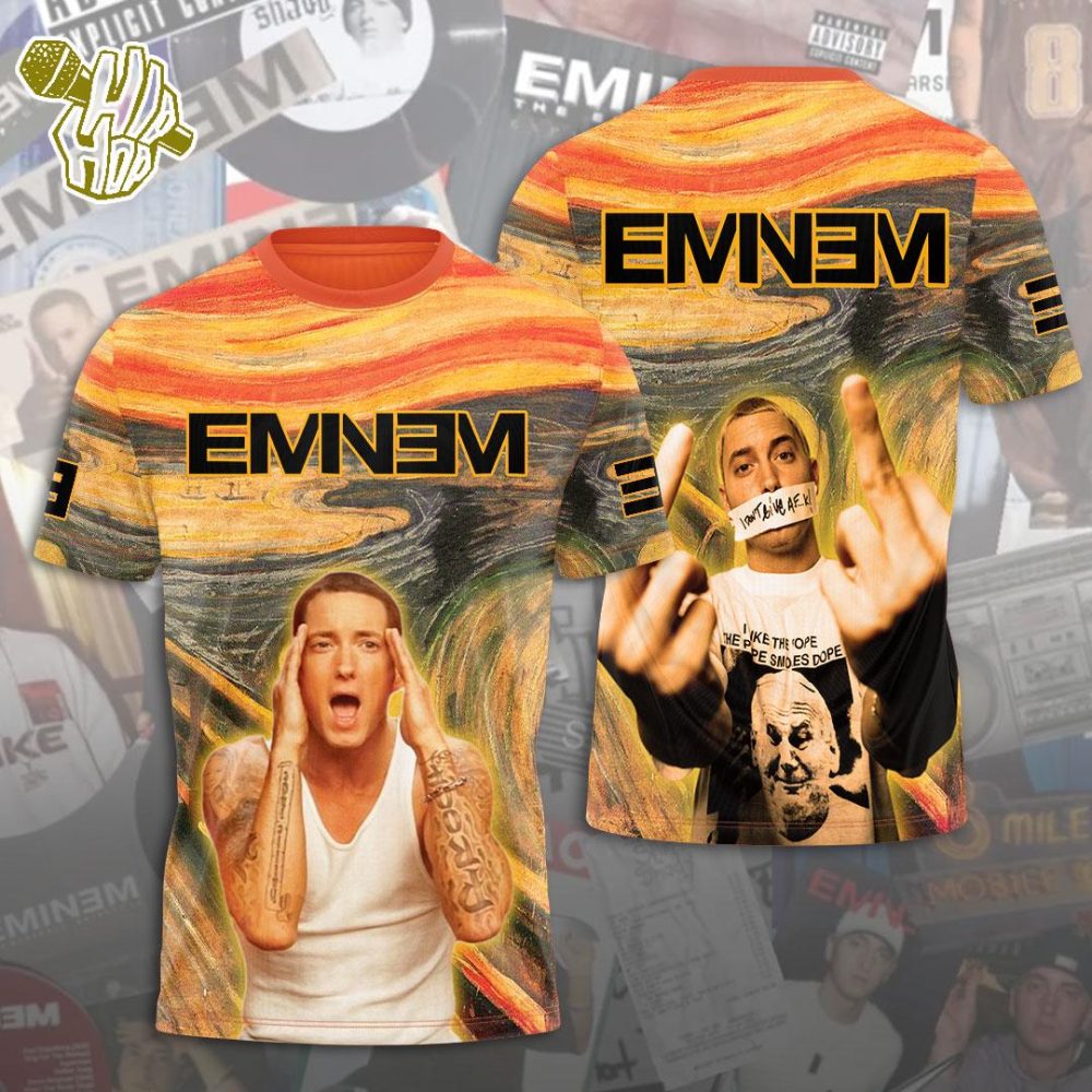 Limited Eminem Slim Shady Vintage All Over Print Rapper Shirt