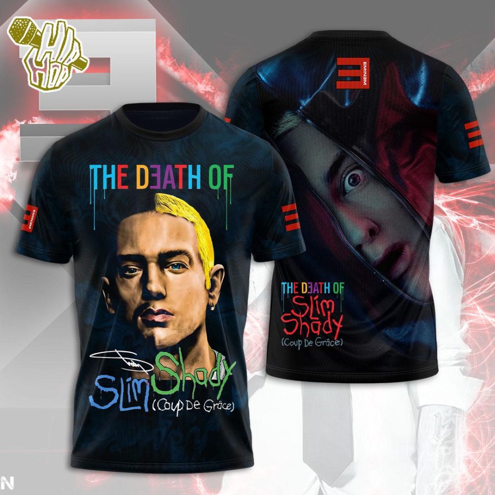 Official Eminem The Death Of Slim Shady 1972 2024 All Over Print Rapper Shirt