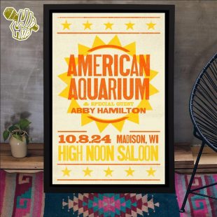 American Aquarium Oct 8 2024 High Noon Saloon Madison WI Tour Poster Canvas