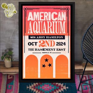 American Aquarium October 2 2024 Nashville TN Poster Canvas