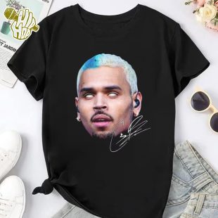 Funny Chris Brown Face Shirt, Graphic Chris Brown Tour 2024