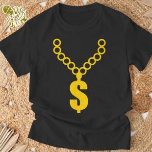 Hip Hop Gold Chain Rap Gangsta Dollar Necklace Money Bling T-Shirt