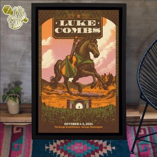 Luke Combs Oct 4-5 2024 Gorge Amphitheatre in George WA Tour Poster Canvas