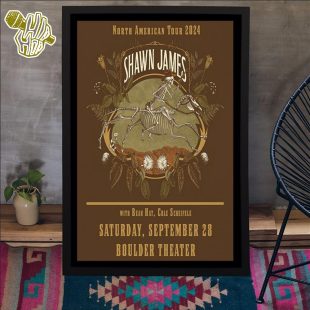 Shawn James September 28 2024 Boulder Theater in Boulder CO Tour Poster Canvas