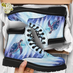 Turtle Watercolor Painting Boots Boots All Season Boots