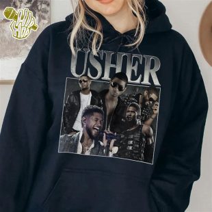 Usher Vintage Retro Graphics Music Unisex Gift Bootleg Hoodie, Usher Fan Gift