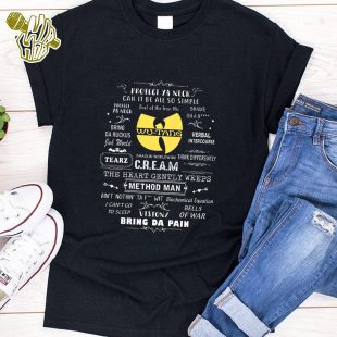 Wu-Tang Clan Cream Logo Lyric Tshirt Gift For Fans